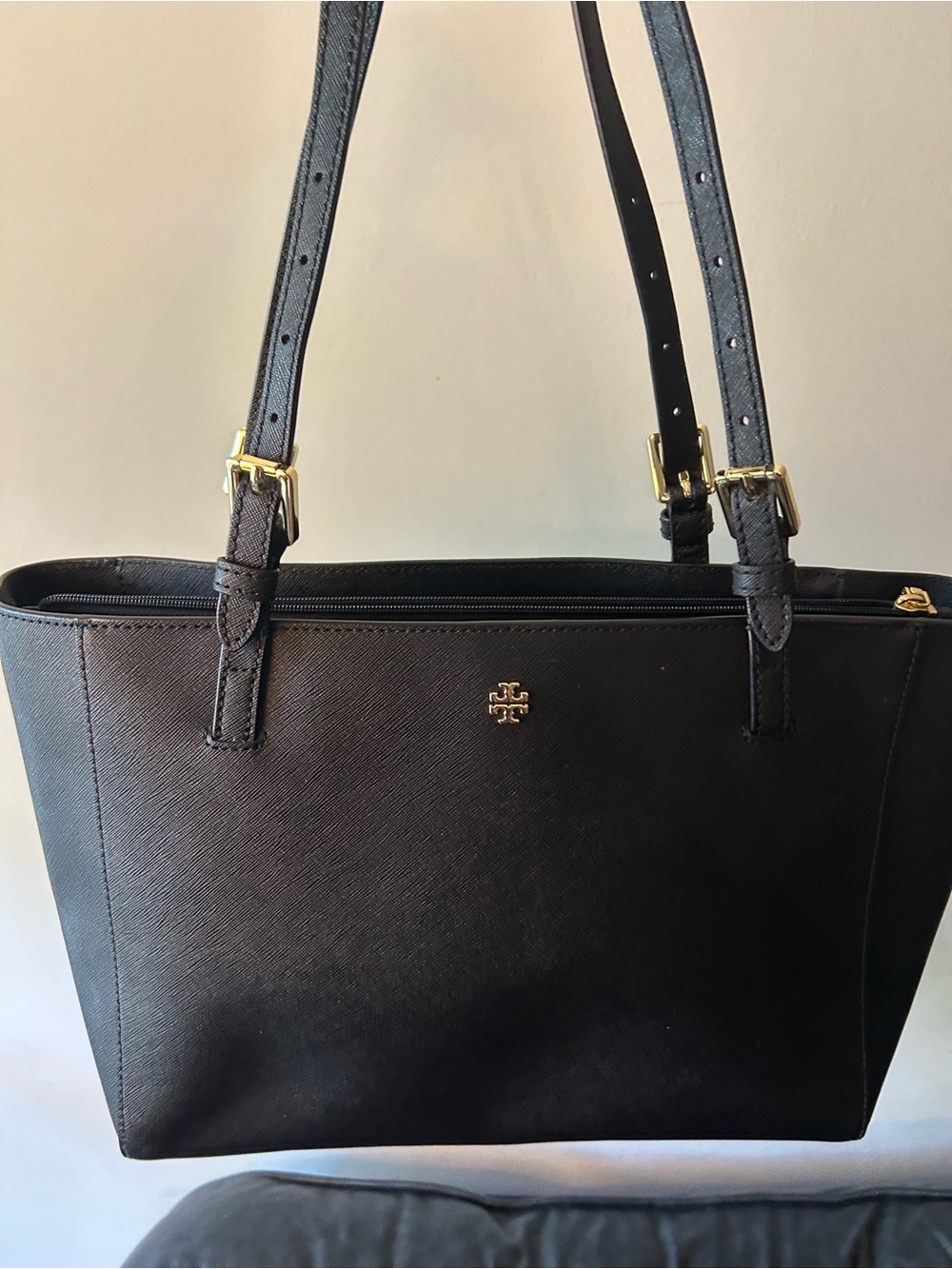 Tory Burch Black York Buckle Bag Saffiano Leather Tote